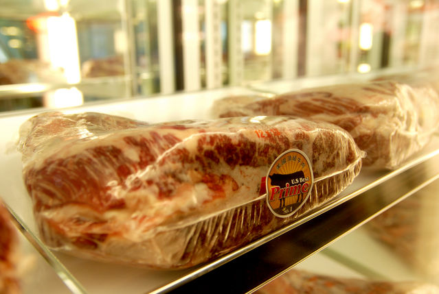 壽喜燒一丁－櫥窗裡的 US Prime 級牛肉
