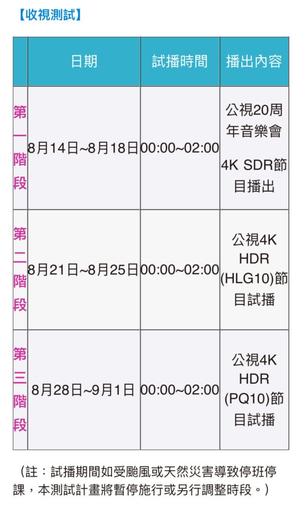 公共電視_4k_hdr_schedule_2018
