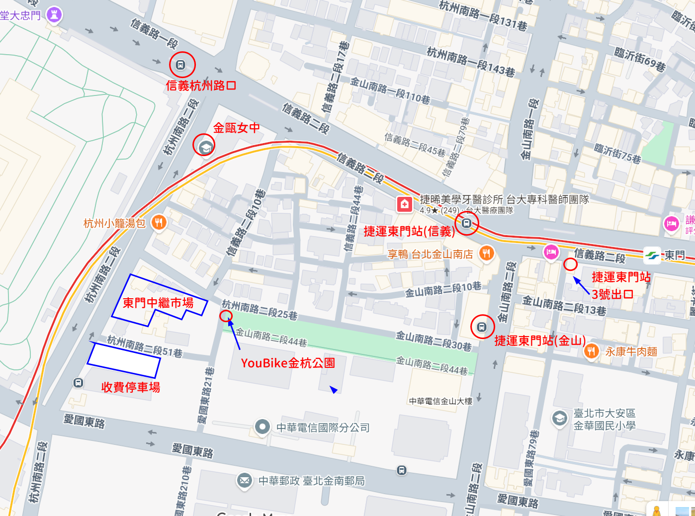 東門中繼市場交通地圖
