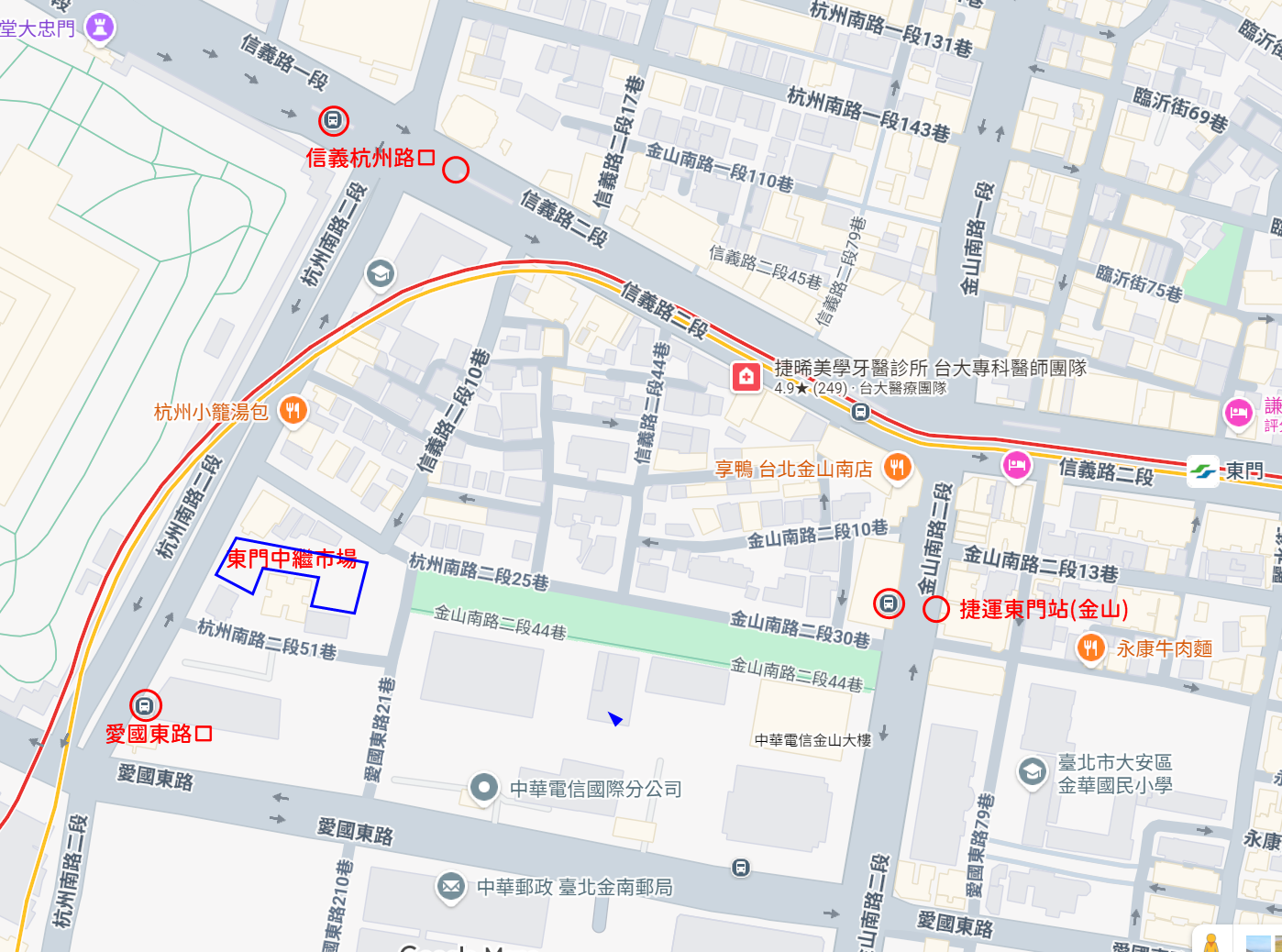 東門中繼市場相關公車站